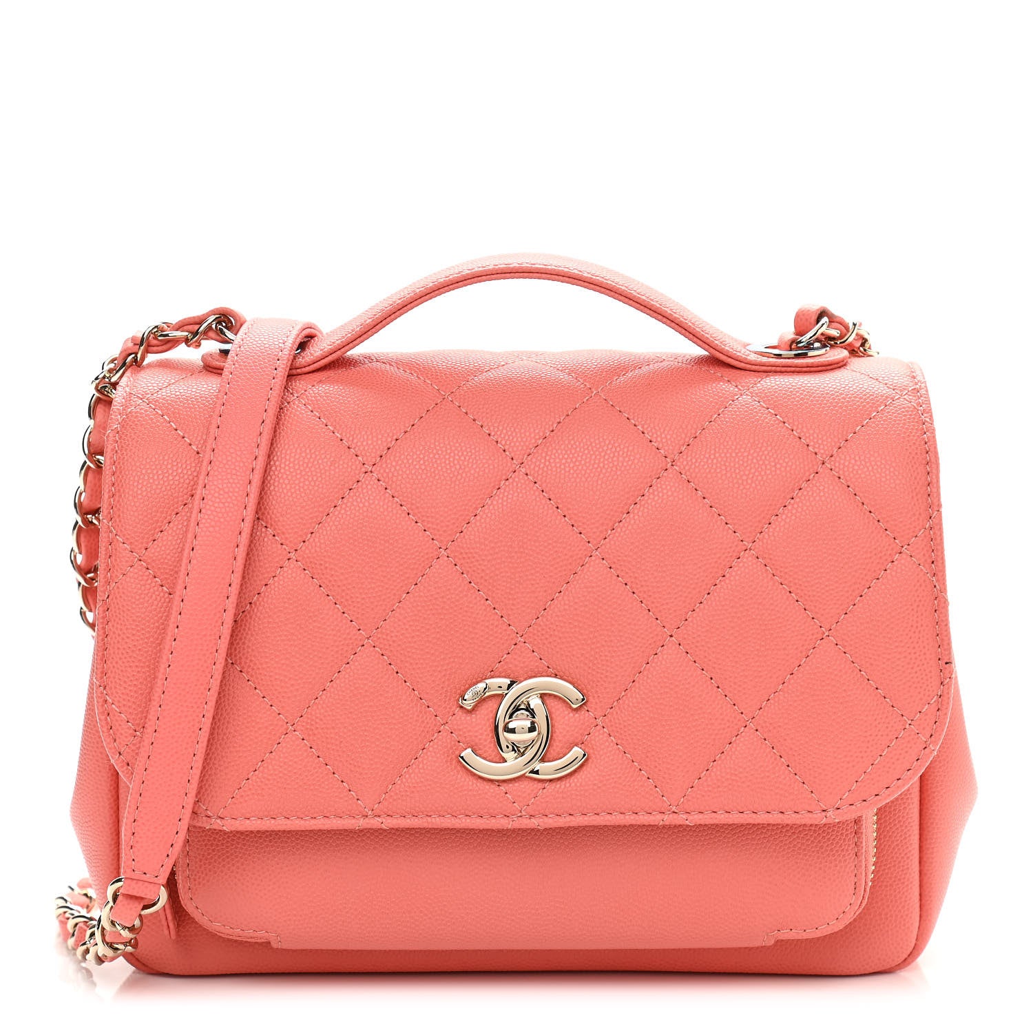 Chanel Caviar Quilted Medium Business Affinity Flap Coral 1 of 10