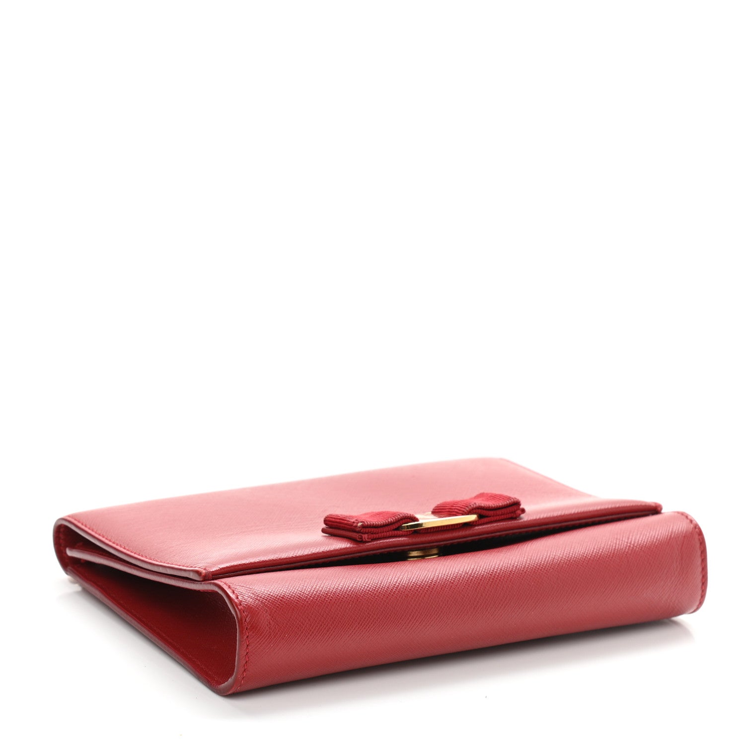 Salvatore Ferragamo Hammered Calfskin Mini Miss Vara Bow Chain Bag Red 4 of 9