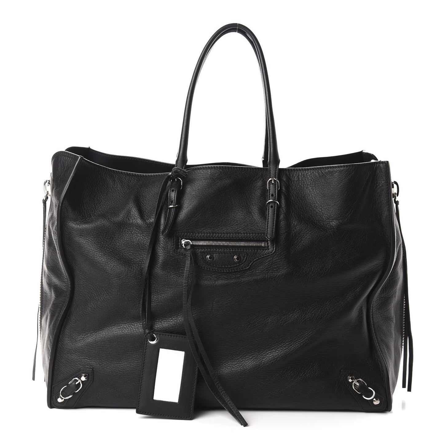 Supple Calfskin Papier A4 Zip Around Tote Black