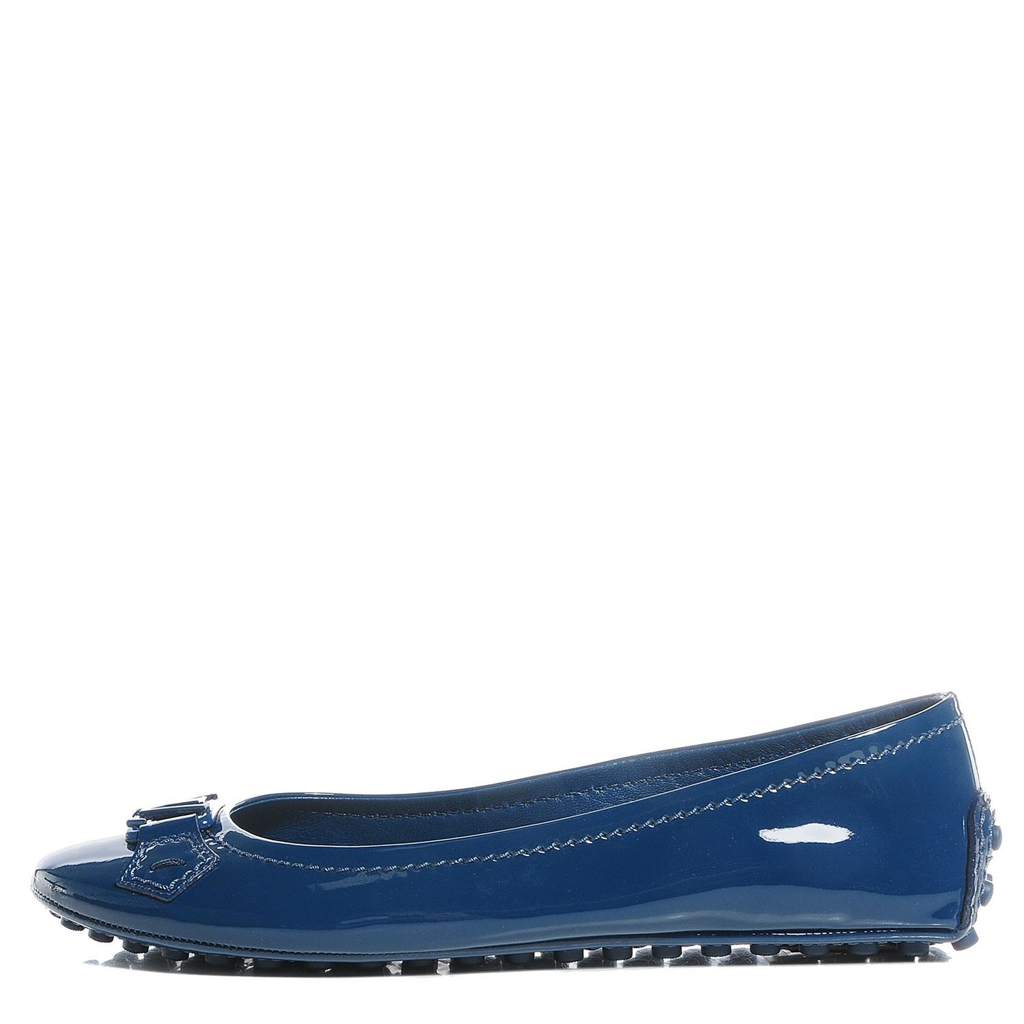 Patent Calfskin Oxford Ballerina Flats 37 Blue
