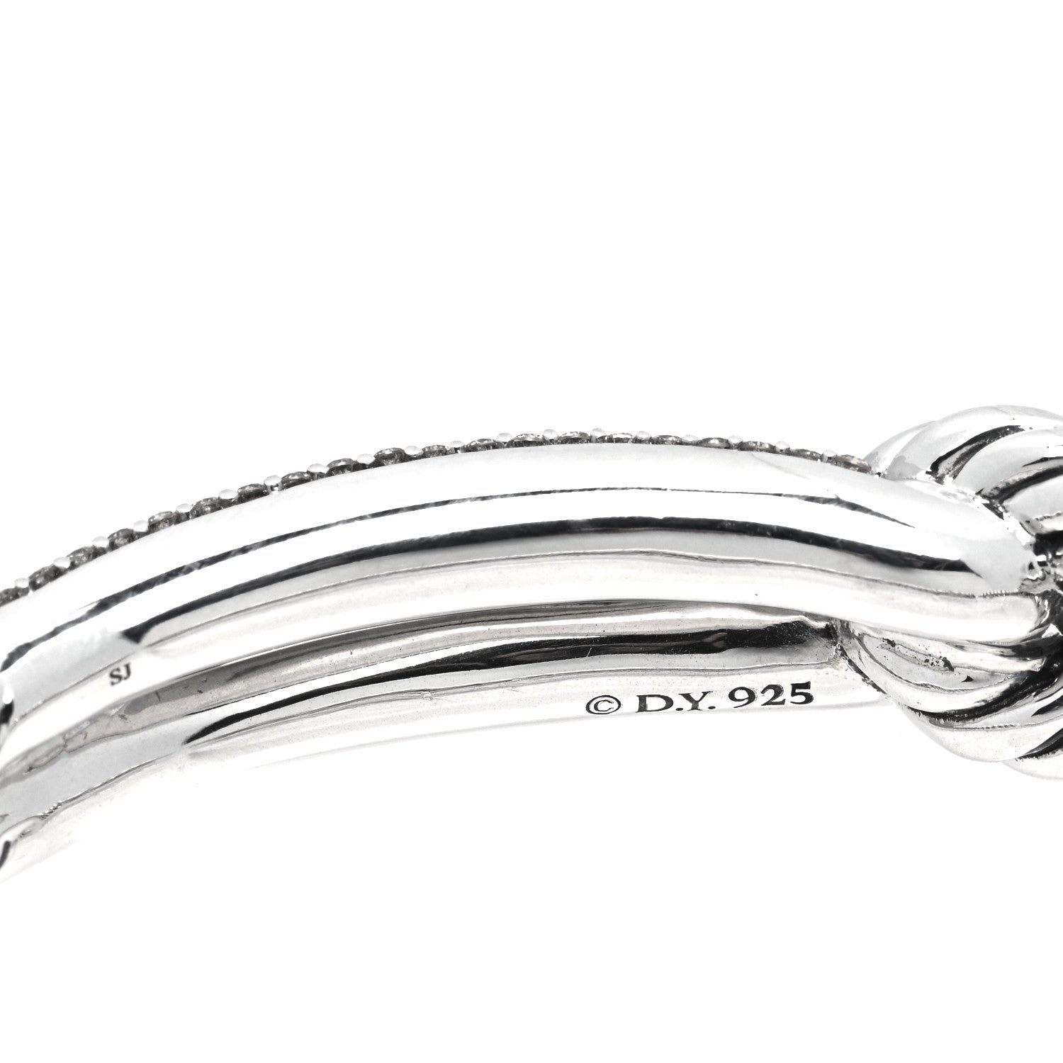 David Yurman Sterling Silver Diamond Pave 10mm Single Loop Labyrinth Bracelet 4 of 4