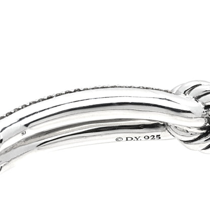 David Yurman Sterling Silver Diamond Pave 10mm Single Loop Labyrinth Bracelet 4 of 4