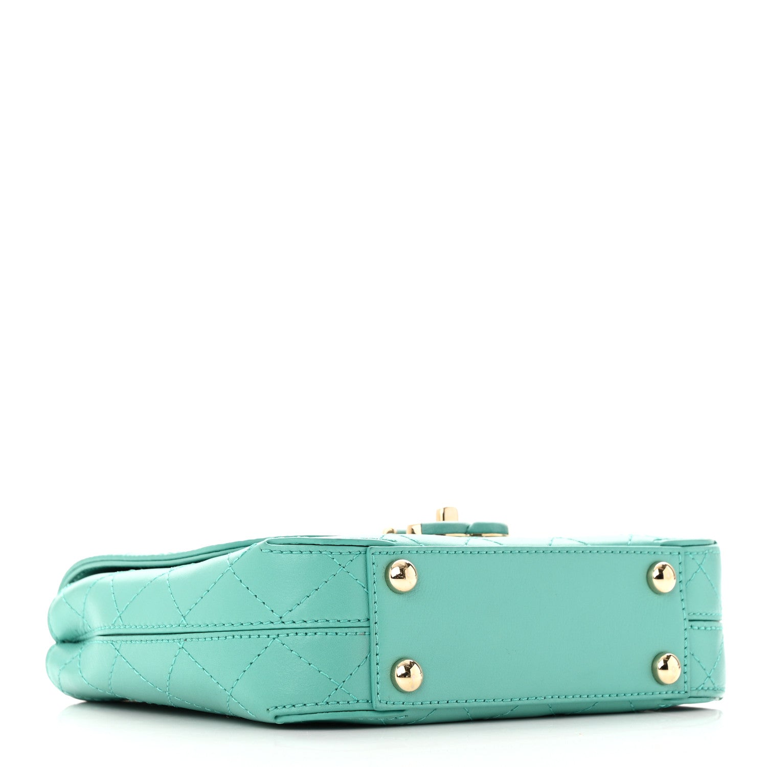 Chanel Calfskin Stitched Small Covered CC Flap Bag Green 4 of 16