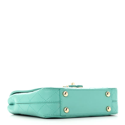 Chanel Calfskin Stitched Small Covered CC Flap Bag Green 4 of 16