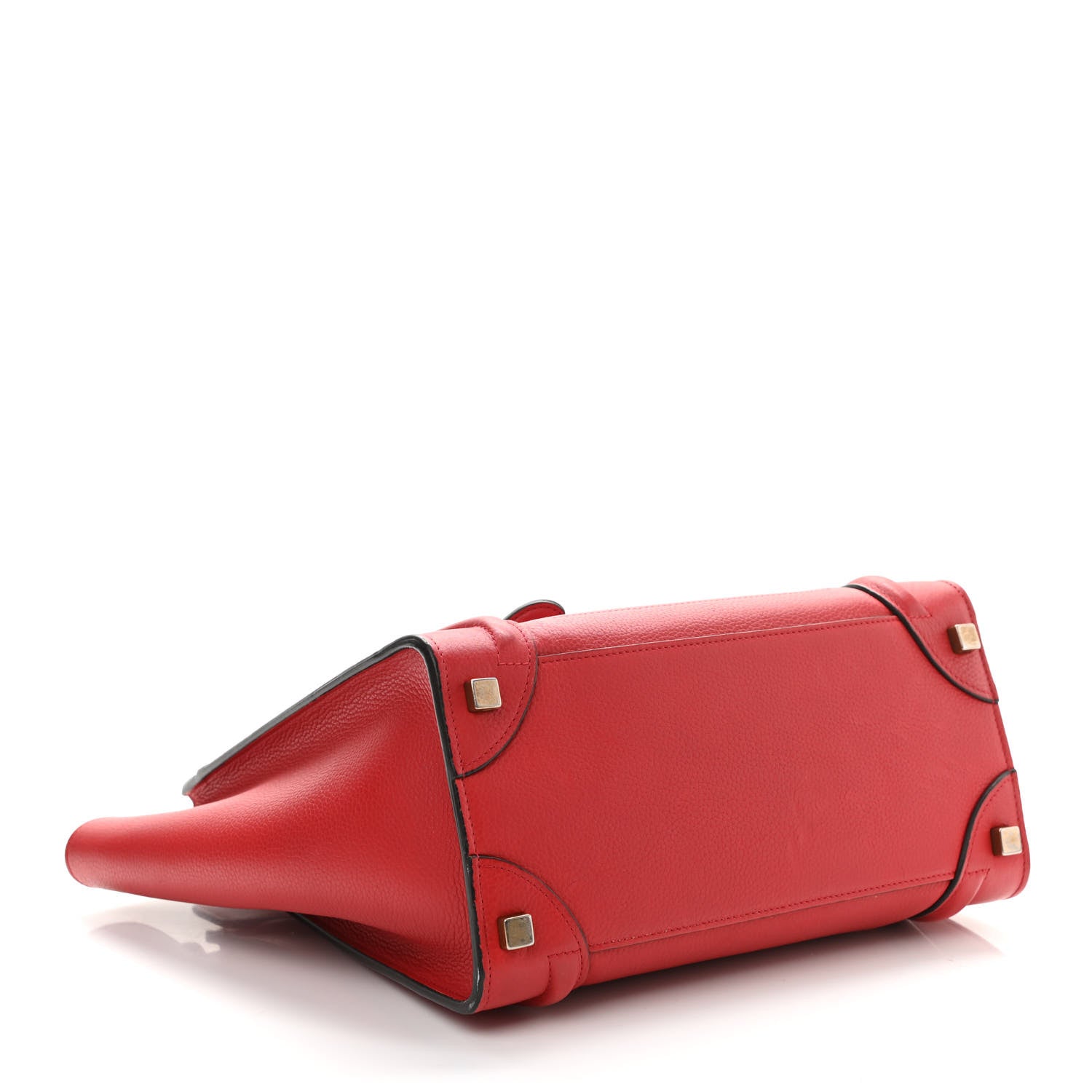 Celine Drummed Calfskin Micro Luggage Red 4 of 12