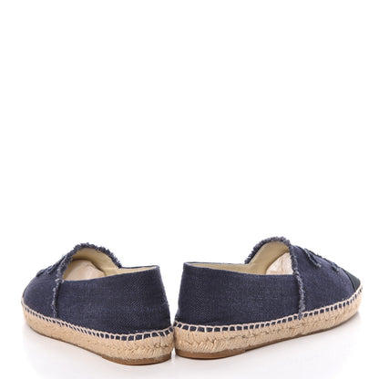 Chanel Canvas CC Espadrilles 40 Navy Black 5 of 16