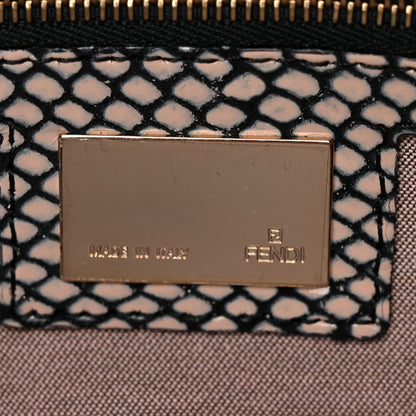 Fendi Zucca Snakeskin Studded Baguette Tobacco Multicolor 6 of 9