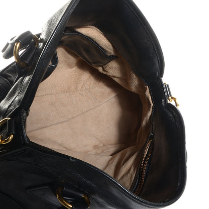 Prada Cervo Shine Dome Satchel Black 6 of 10