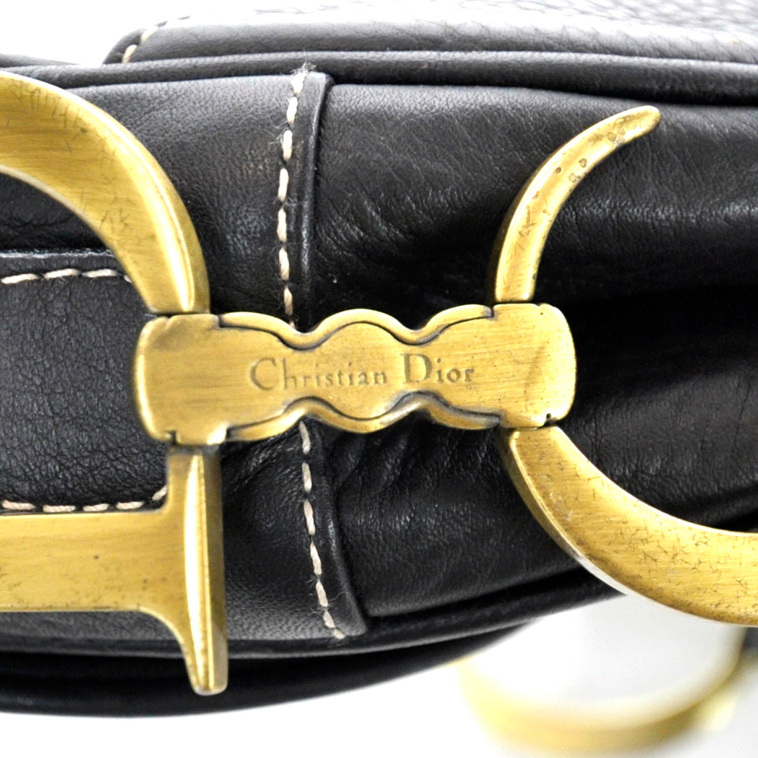 Christian Dior Leather Saddle Bag Black 9 of 13