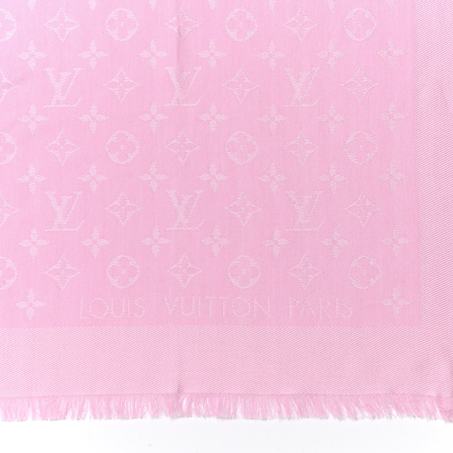 Silk Wool Monogram Shawl Rose Ballerine