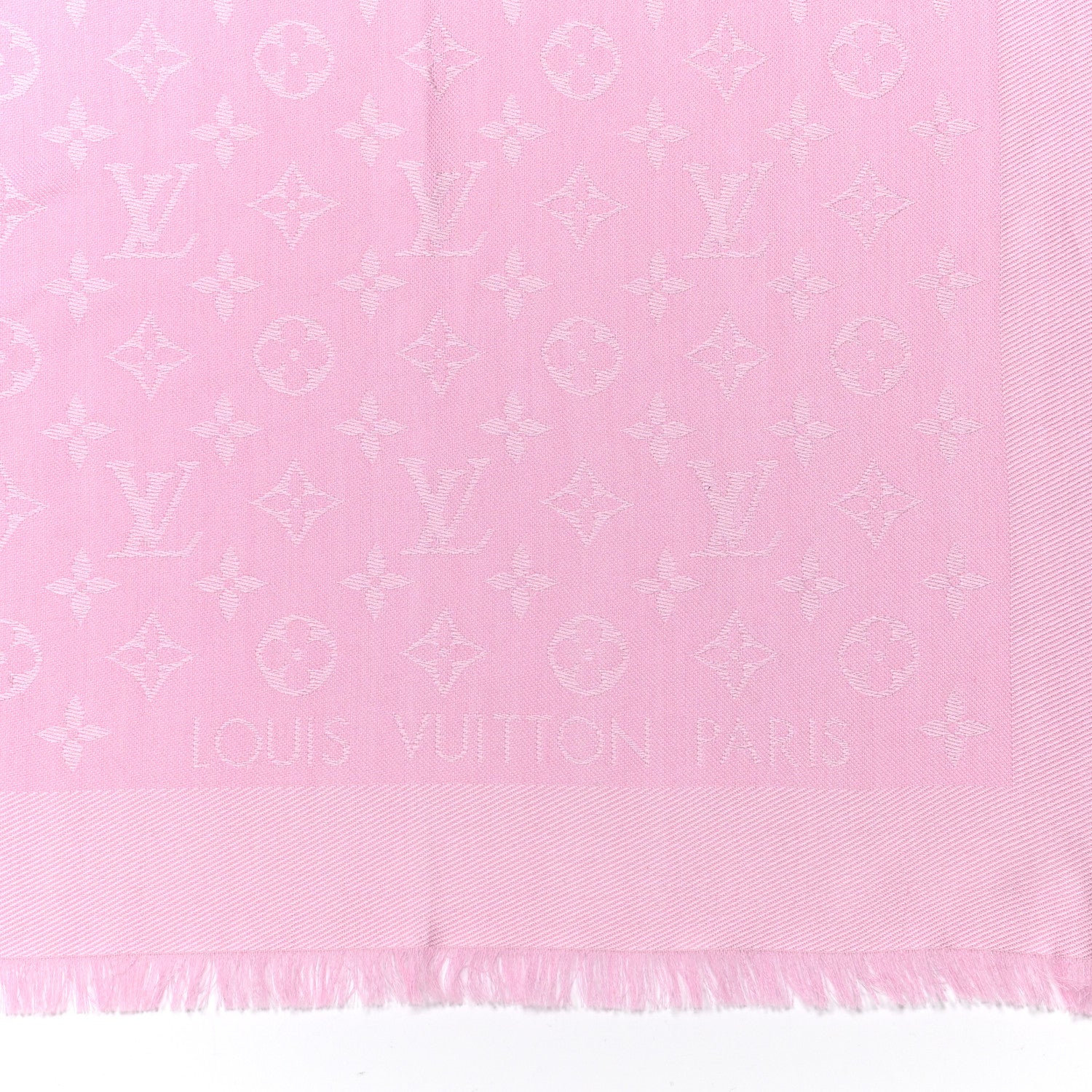 Louis Vuitton Silk Wool Monogram Shawl Rose Ballerine 2 of 5