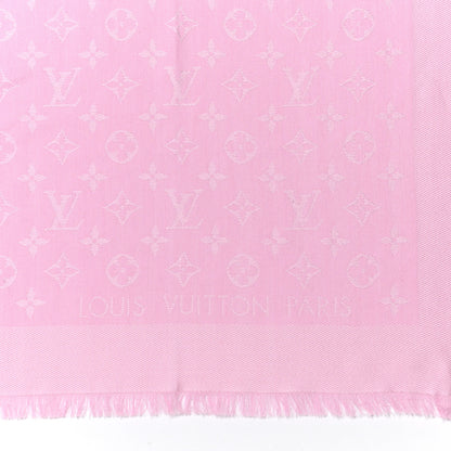 Louis Vuitton Silk Wool Monogram Shawl Rose Ballerine 2 of 5