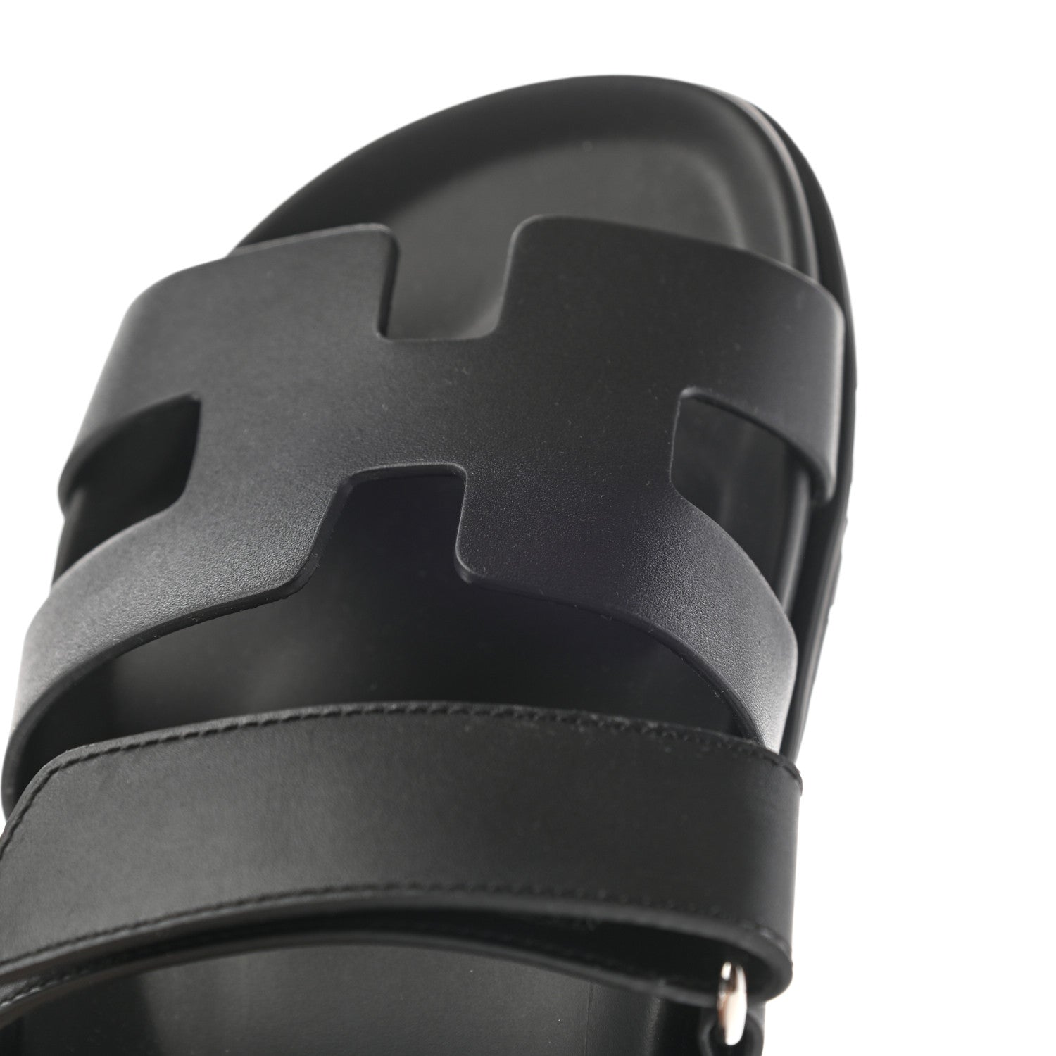 Hermes Calfskin Womens Chypre Sandals 37 Black 10 of 11