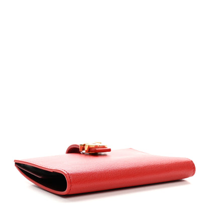 Chanel Grained Calfskin Passport Holder Wallet Red 4 of 8