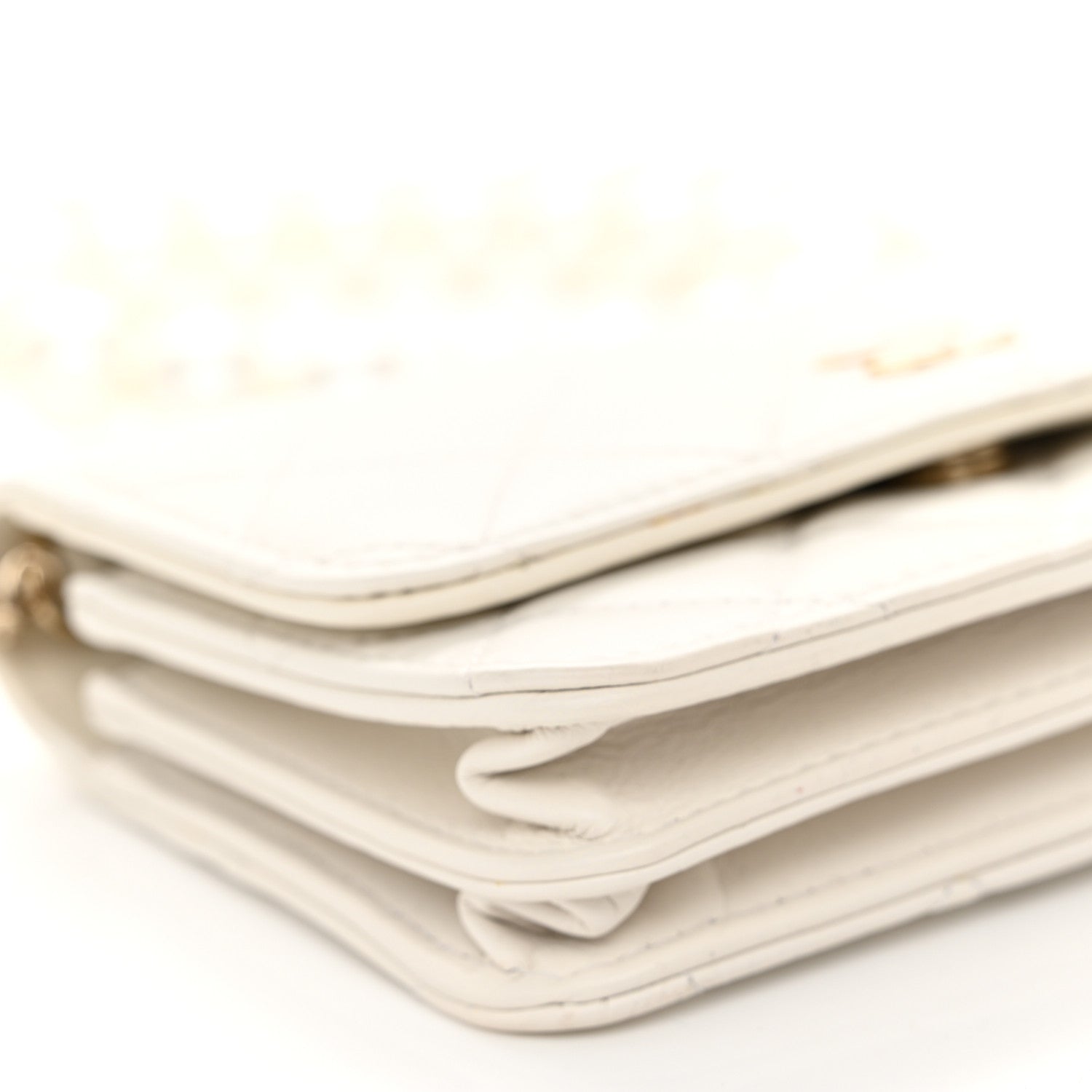 Chanel Calfskin Quilted Mini Maxi Pearls Wallet On Chain WOC White 9 of 10