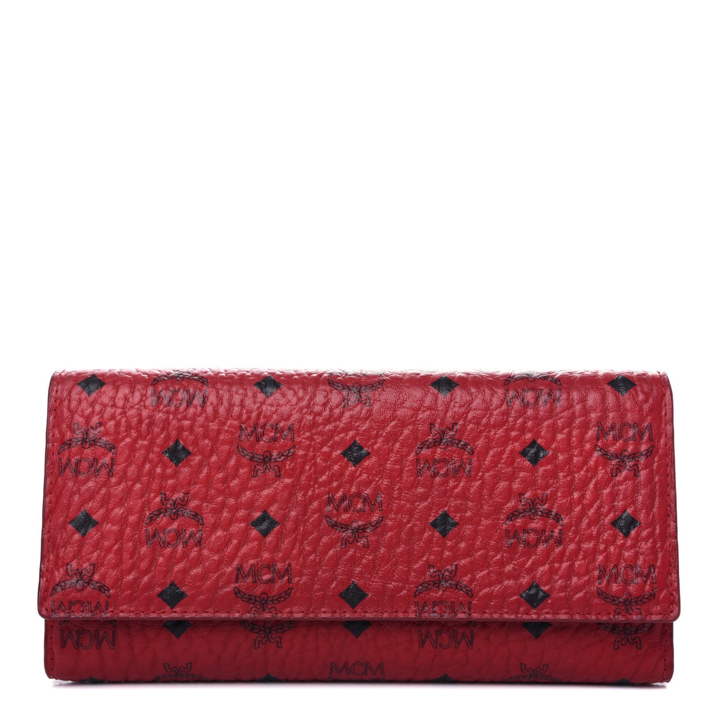 Visetos Large Tri-Fold Flap Wallet Red