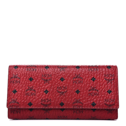 MCM Visetos Large Tri-Fold Flap Wallet Red 1 of 6