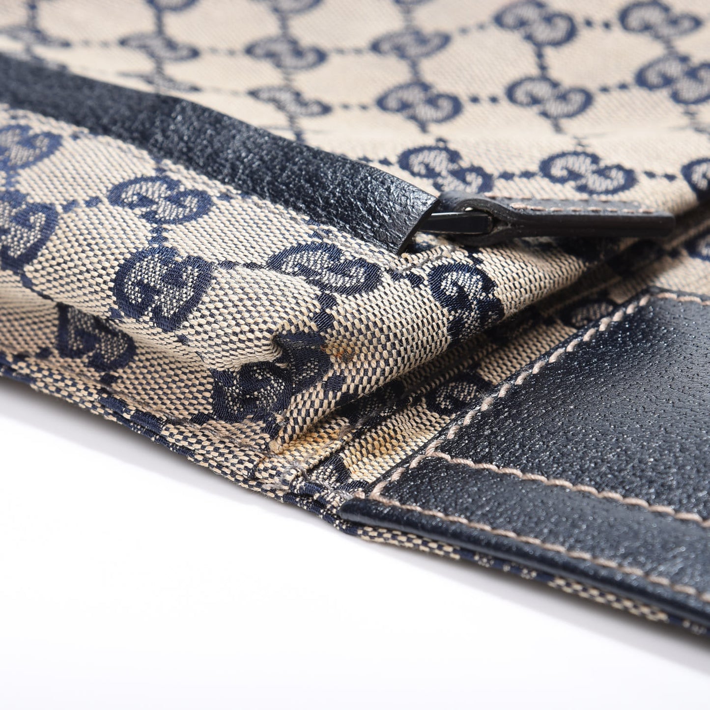 GG Monogram Web Double Pocket Belt Bag Navy
