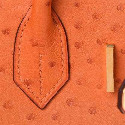 Hermes Ostrich Birkin 30 Orange 26 of 33