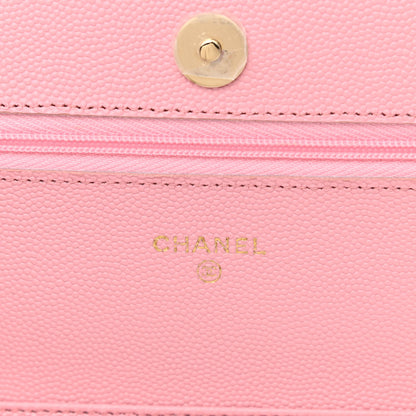 Chanel Caviar Quilted Wallet on Chain WOC Light Pink 6 of 12