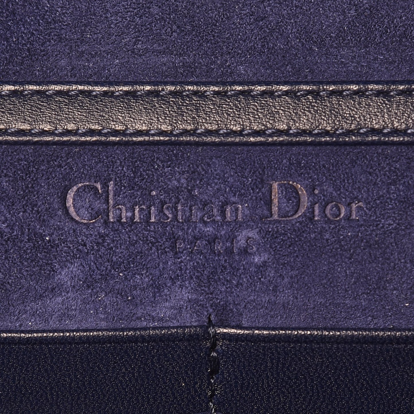 Grained Calfskin Diorama Wallet on Chain Pouch Indigo