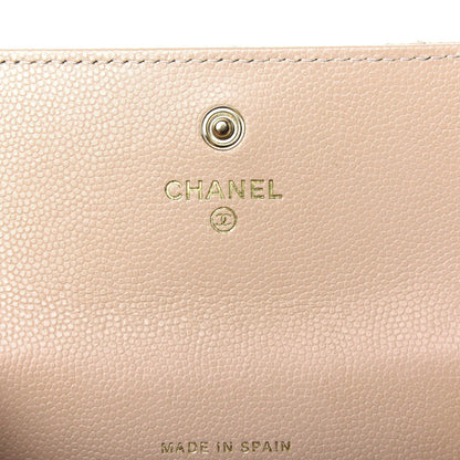 Chanel Caviar Pearl Quilted Coco Candy Flap Card Holder Beige 9 of 12