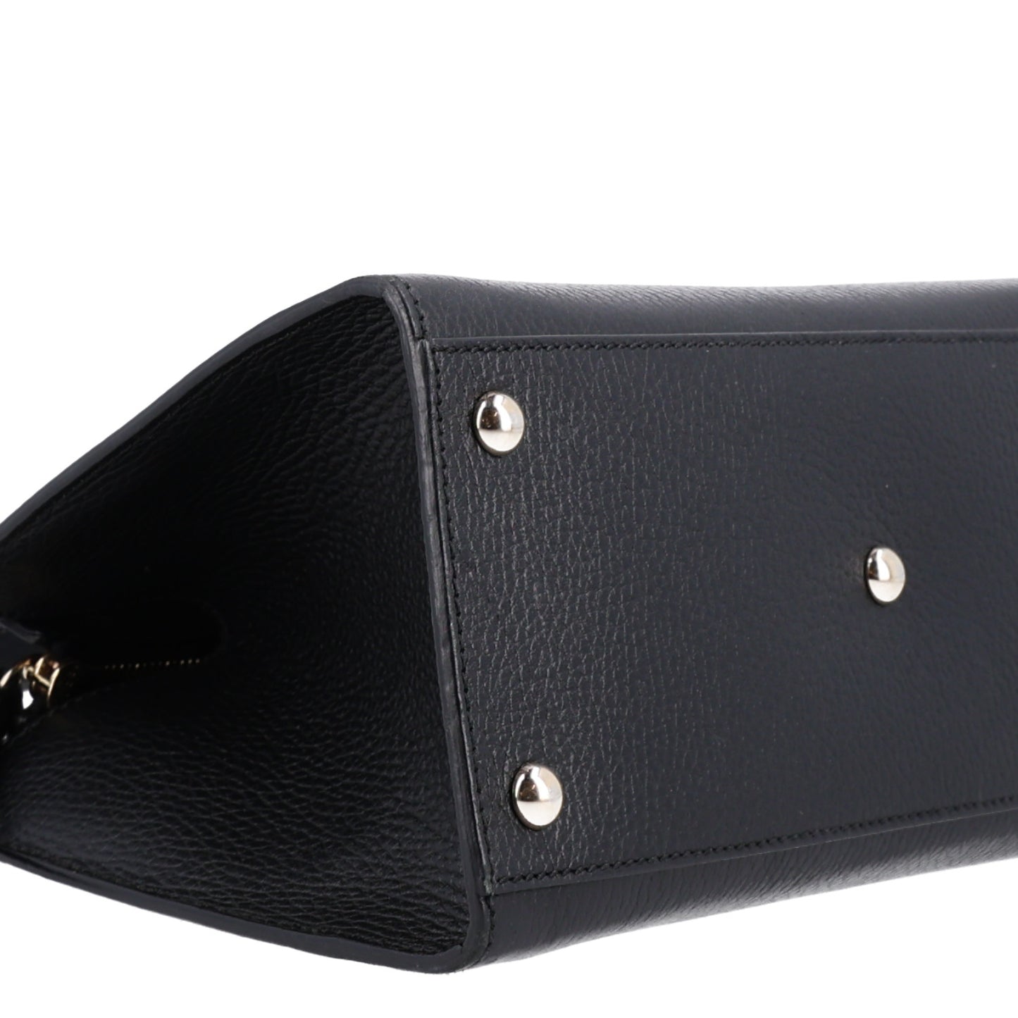 Pebbled Calfskin Medium Soho Top Handle Satchel Black