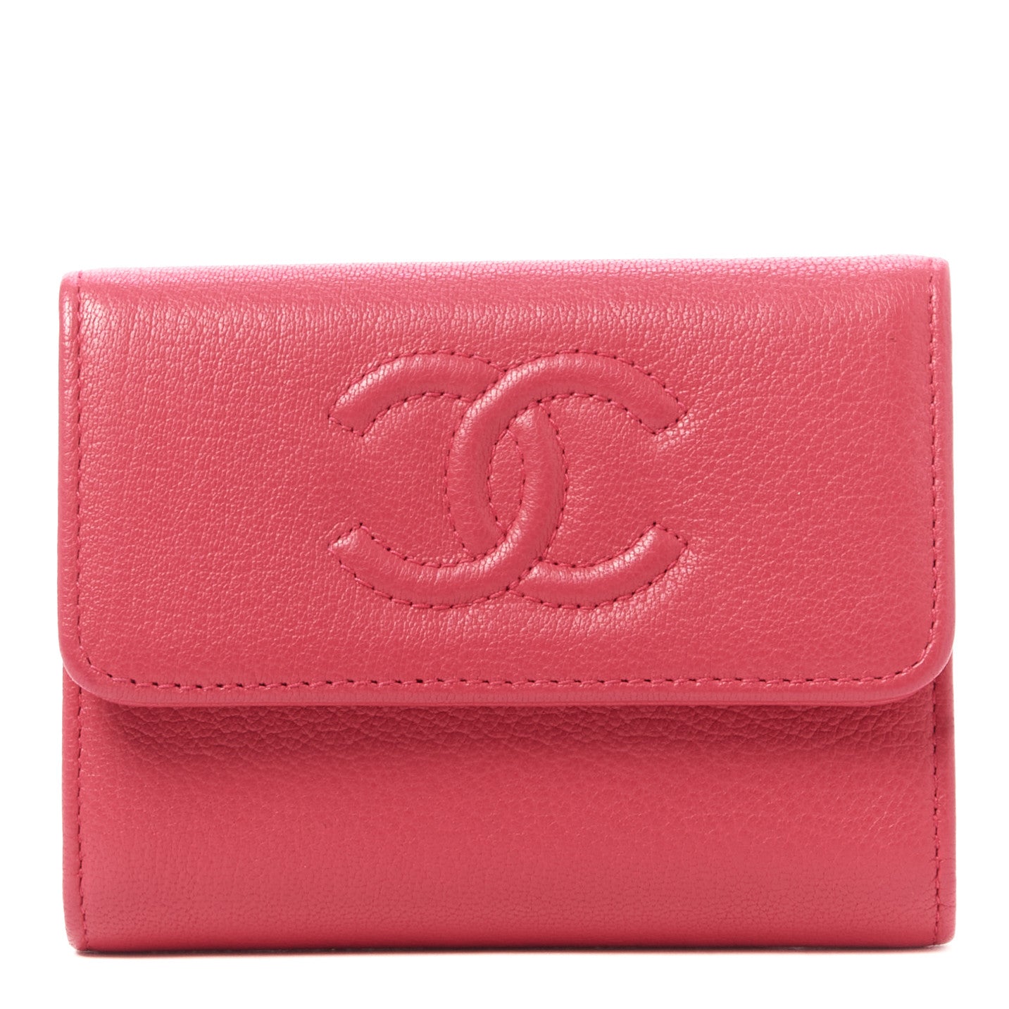 Chanel Calfskin Timeless CC Card Holder Wallet Pink 1 of 9