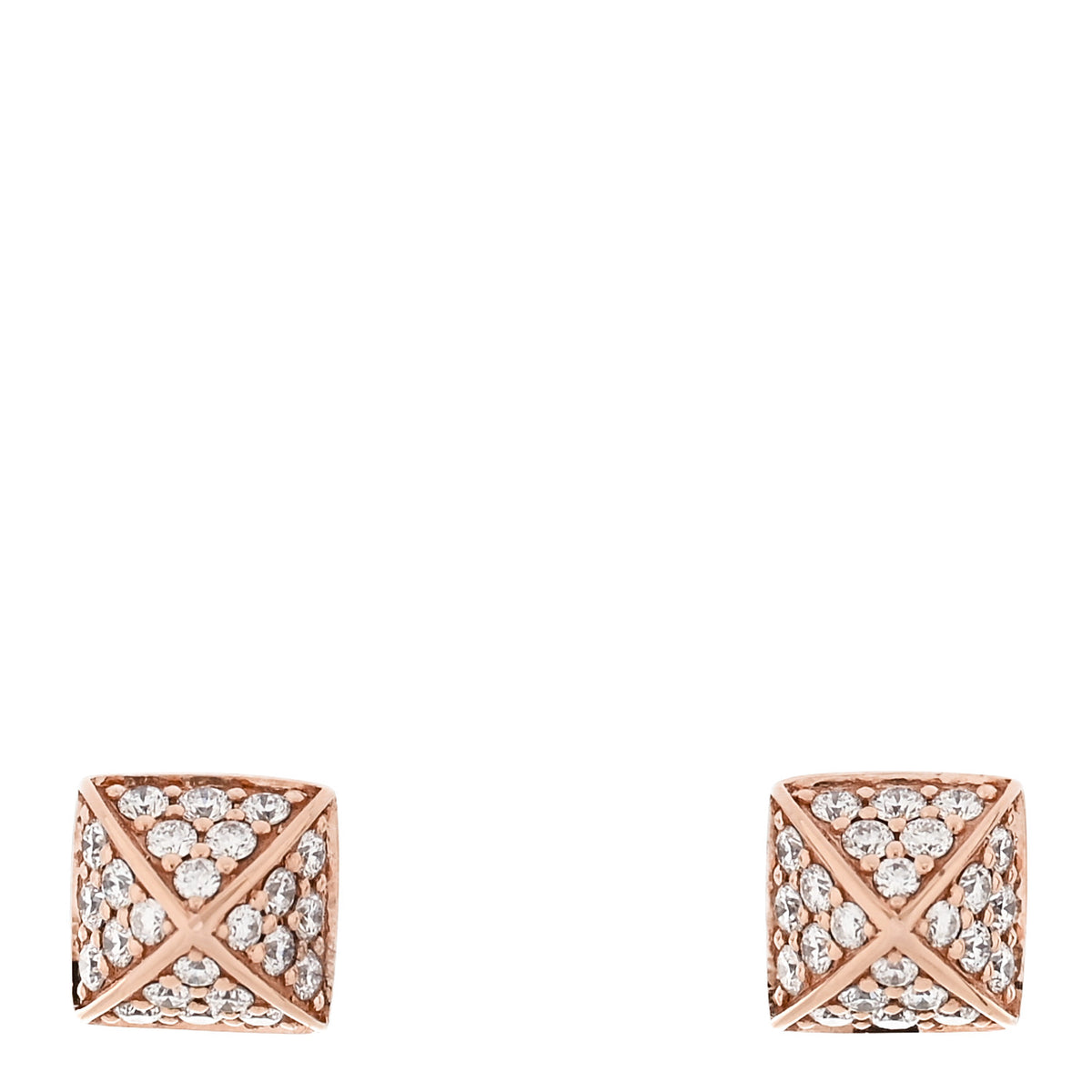 18K Rose Gold Diamond Clou d'H Stud Earrings