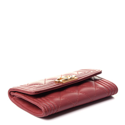 Chanel Lambskin Quilted Boy Card Holder Wallet Pink 4 of 13