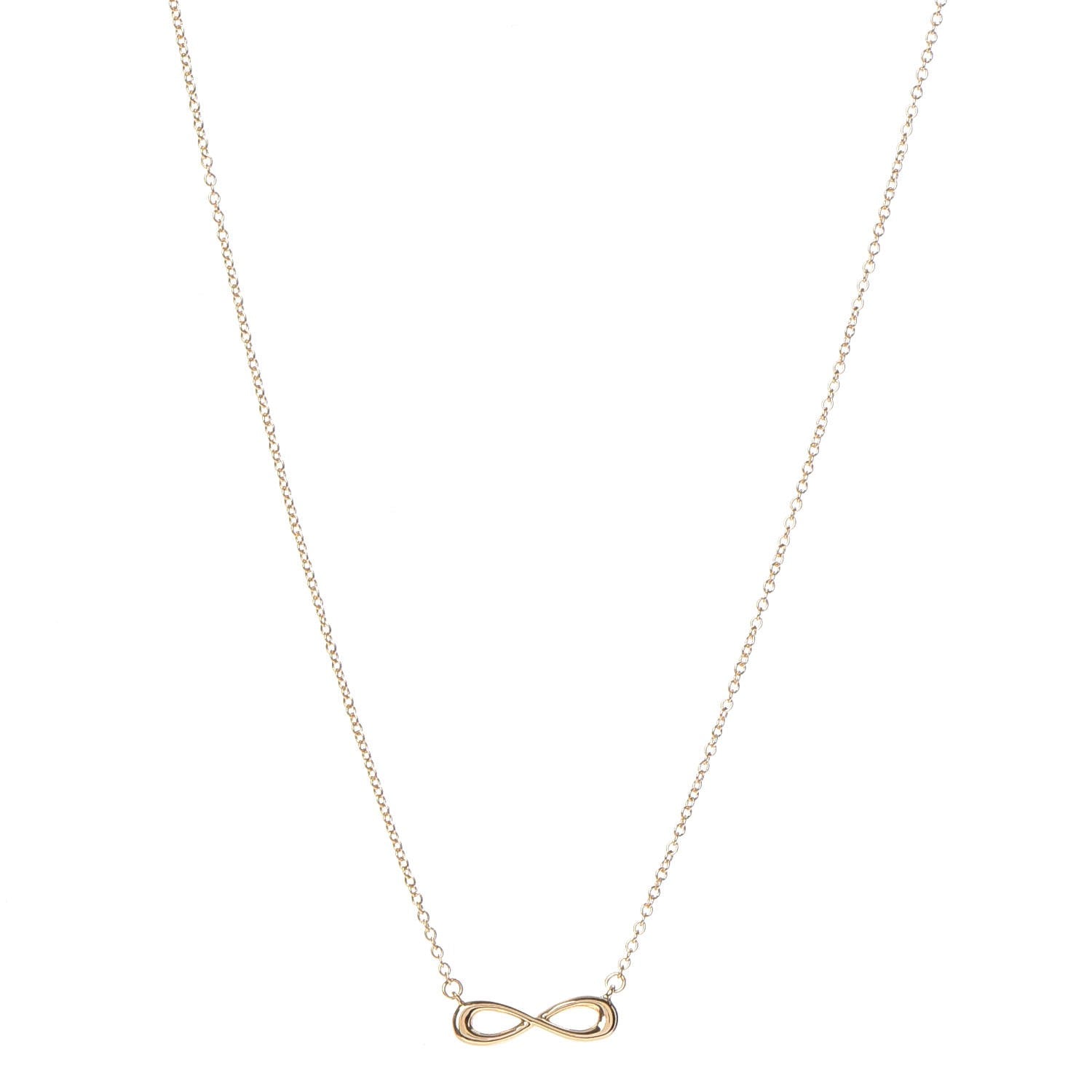 Tiffany 18K Yellow Gold Infinity Pendant Necklace 1 of 5