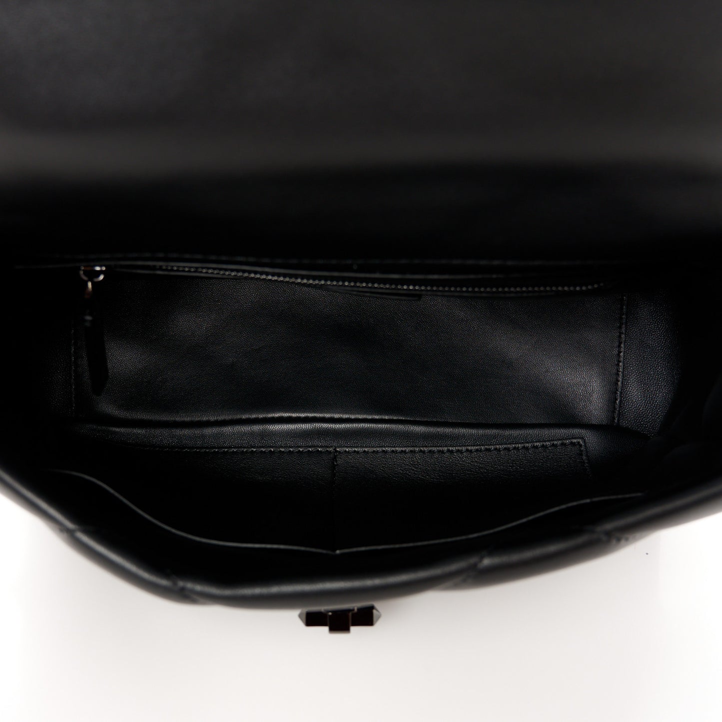 Nappa Monochrome Large Roman Stud Shoulder Bag Black