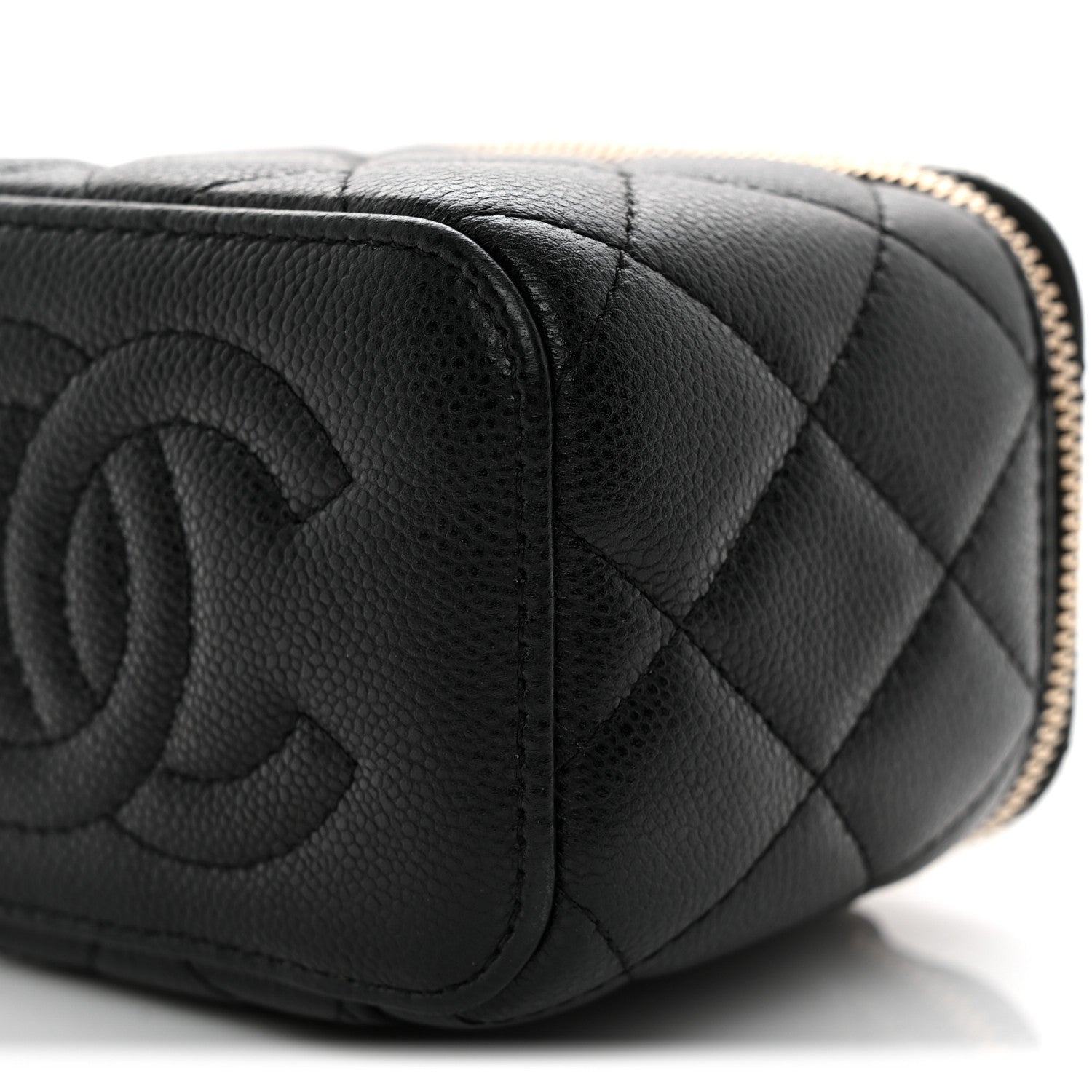 Chanel Caviar Quilted Mini Vanity Case With Chain Black 10 of 10