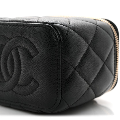 Chanel Caviar Quilted Mini Vanity Case With Chain Black 10 of 10
