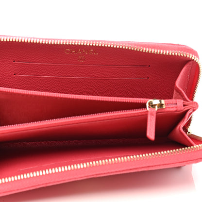 Chanel Caviar Quilted Medium Zip Around Wallet Dark Pink 5 of 8