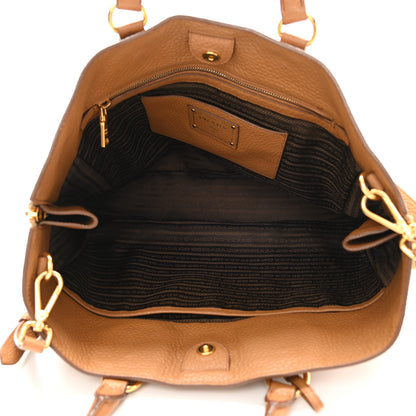 Prada Vitello Daino Side Zip Tote Cannella 5 of 12