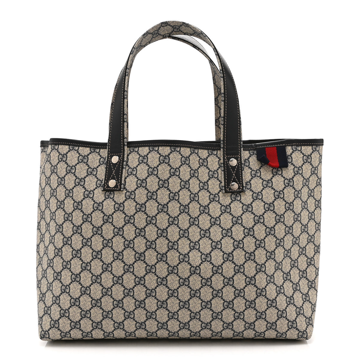 GG Plus Monogram Medium Signature Web Loop Tote Navy