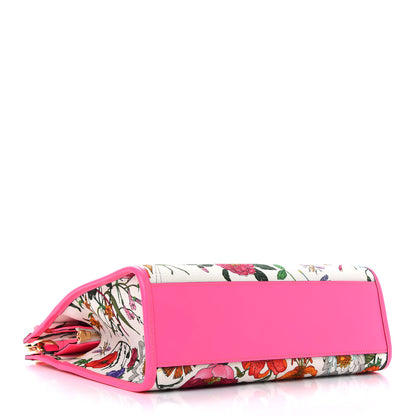 Gucci Canvas Medium Flora Tote Fuchsia 4 of 9