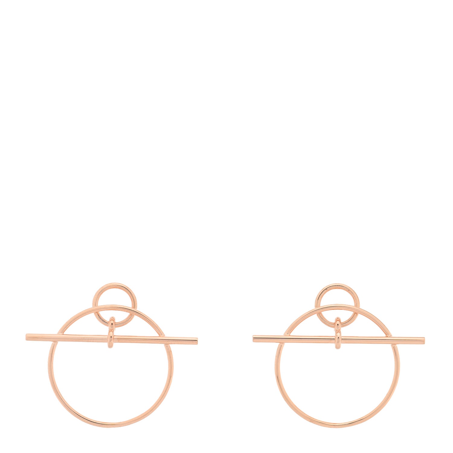 Hermes 18K Rose Gold PM Loop Earrings 1 of 5