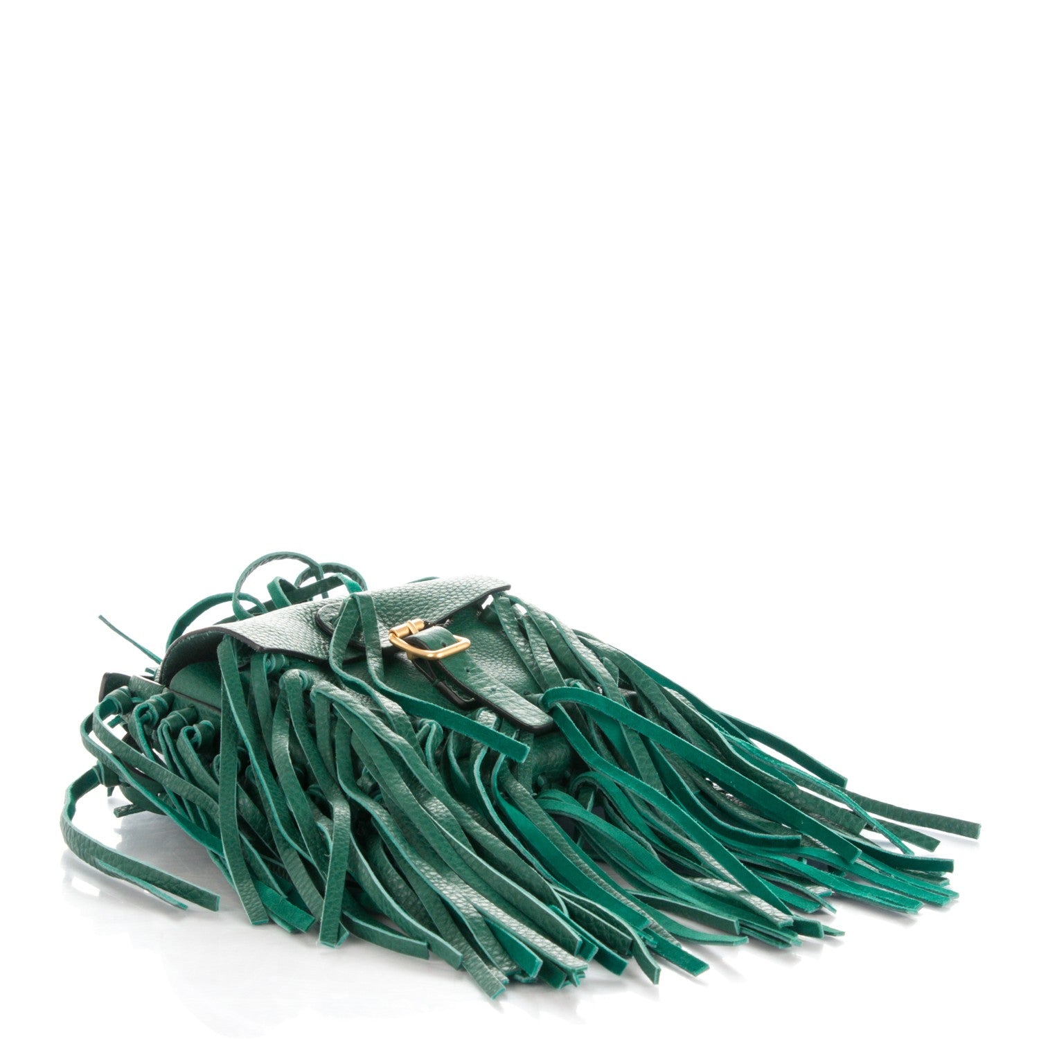 Valentino Garavani Pebbled Calfskin Small C Rockee Fringe Shoulder Bag Light Emerald 4 of 7