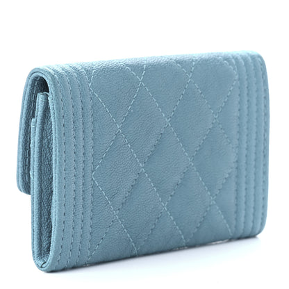 Chanel Caviar Quilted Boy Flap Card Holder Light Blue 2 of 11