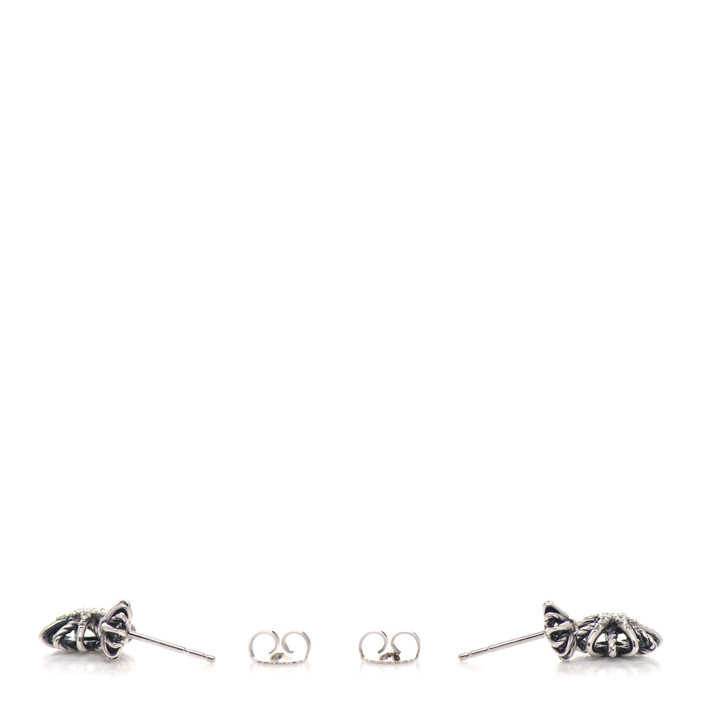 Sterling Silver Diamond Starburst Double Drop Earrings
