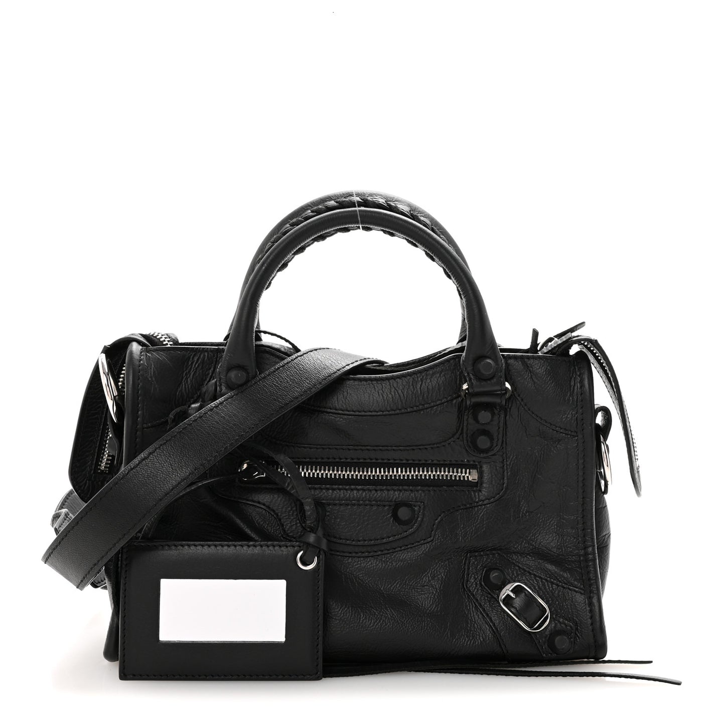 Matte Goatskin Rubber Covered Classic Hardware Mini City Black