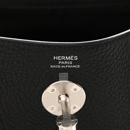 Hermes Taurillon Clemence Lindy 26 Black 6 of 12