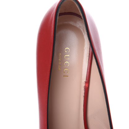 Gucci Malaga Kid GG Marmont Fringe Platform Loafer Pumps 38 Hibiscus Red 7 of 11