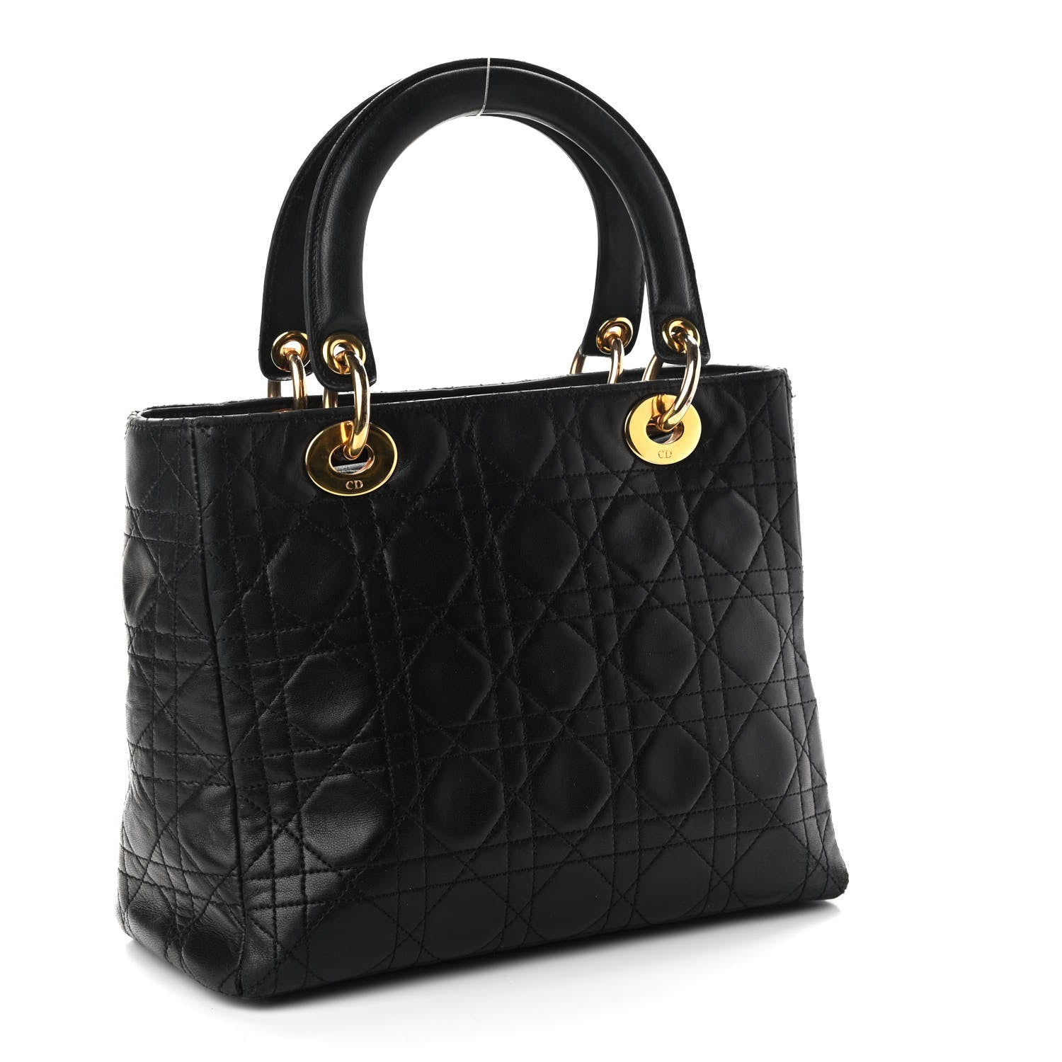 Christian Dior Lambskin Cannage Medium Lady Dior Black 3 of 14