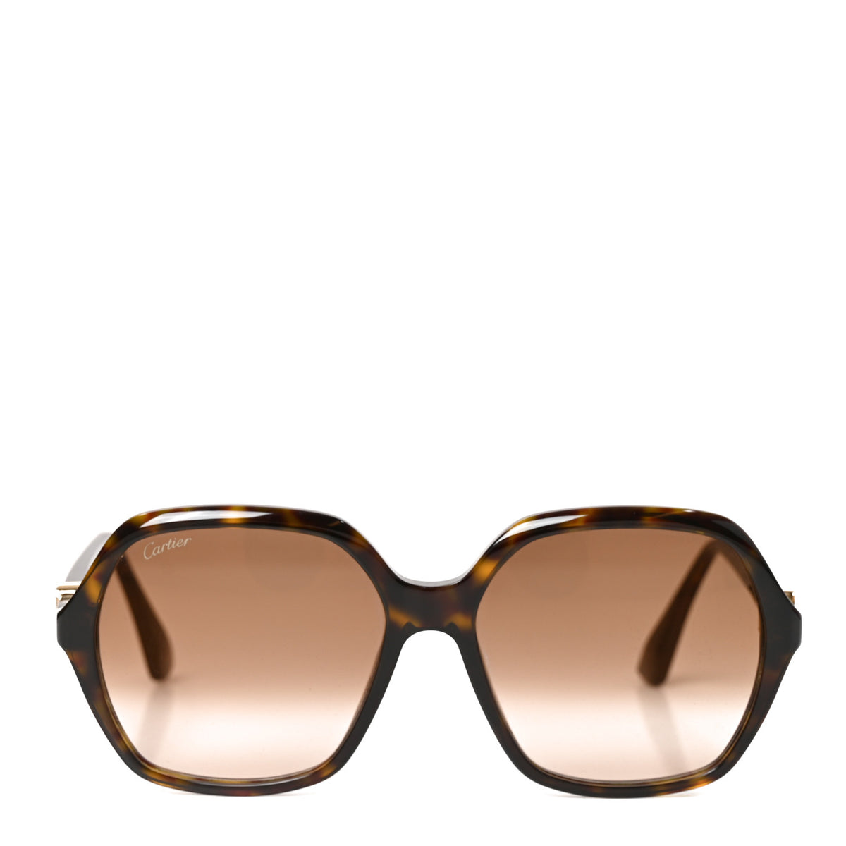 Cartier Acetate Geometric Sunglasses CT0470S Tortoise 2 of 6
