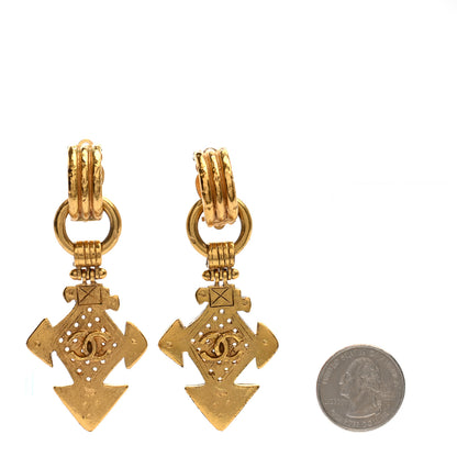 Chanel CC Cross Clip On Earrings Gold 2 of 4