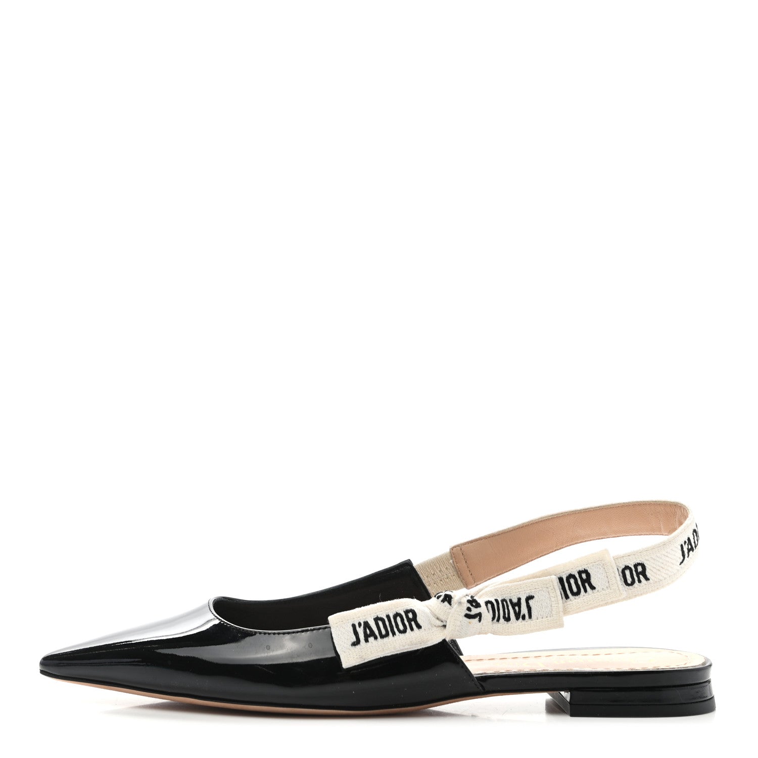 Christian Dior Patent Ribbon J'Adior Slingback Ballet Flats 36 Black 1 of 9