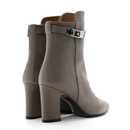 Hermes Calfskin Joueuse Ankle Boots 35.5 Etain 4 of 8